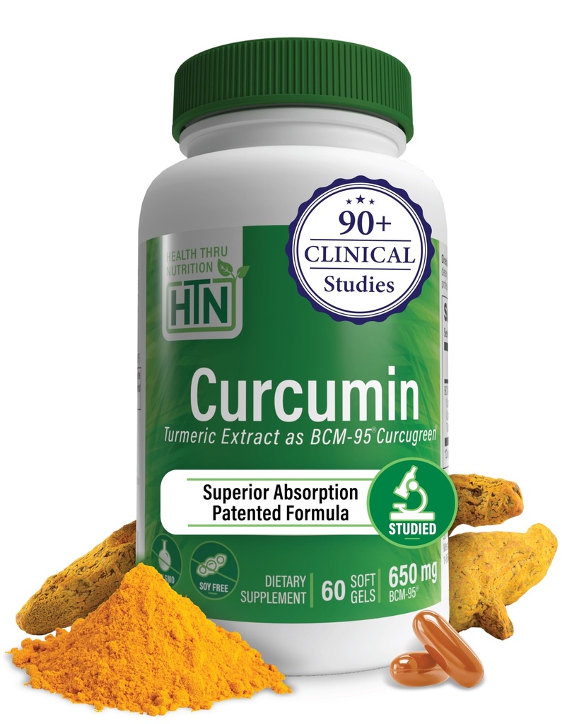 Zdraví Thru Nutrition Curcumin 650mg BCM- 95 Curcugreen CLAS124; Turmeric Curcumin Complex CLAS124; High Absorption CLAS124; Health Inflosis Response CLAS124; Klinicky studováno CLAS124; 3. strana Testována CLAS124; Non- GMO (Balení 60)