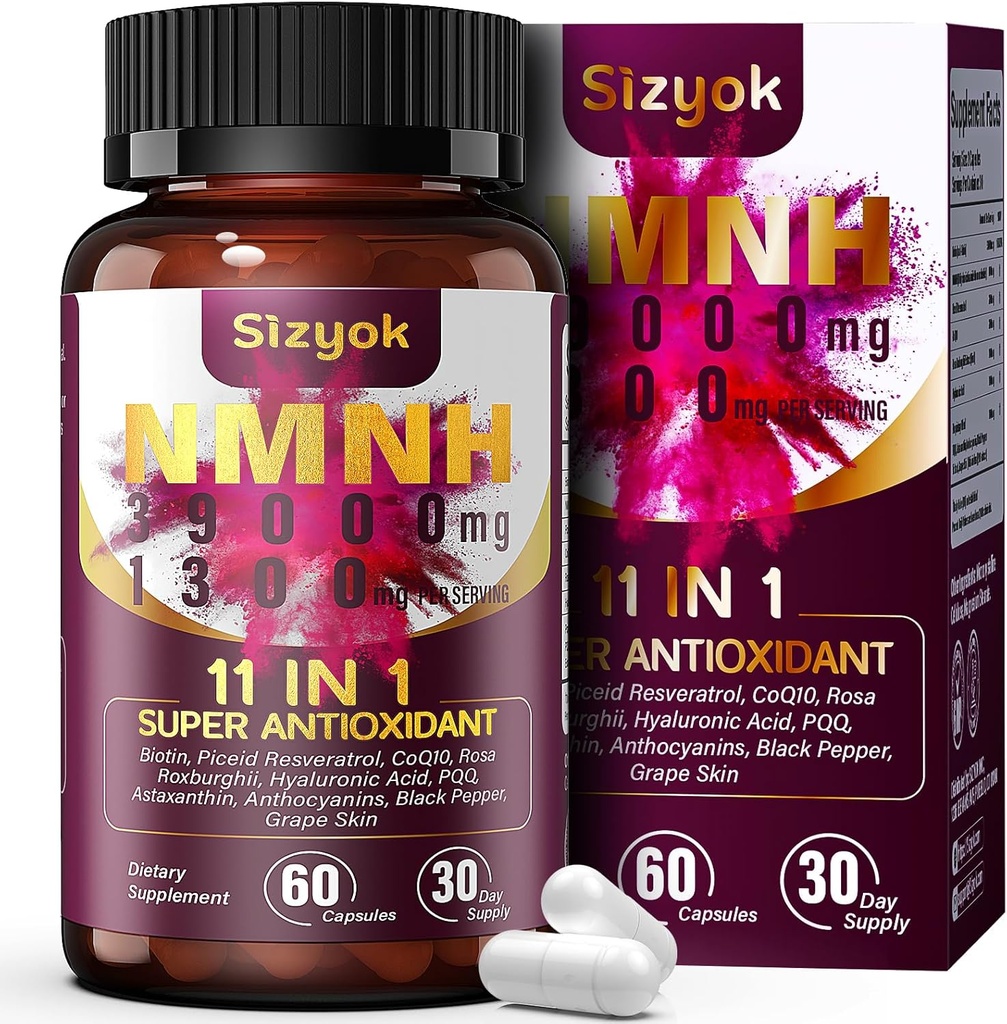NMNH dodatek (Dihydronicotinamid Mononukleotid) 600mg - Zvýšení NAD s Resveratrol, 123456789