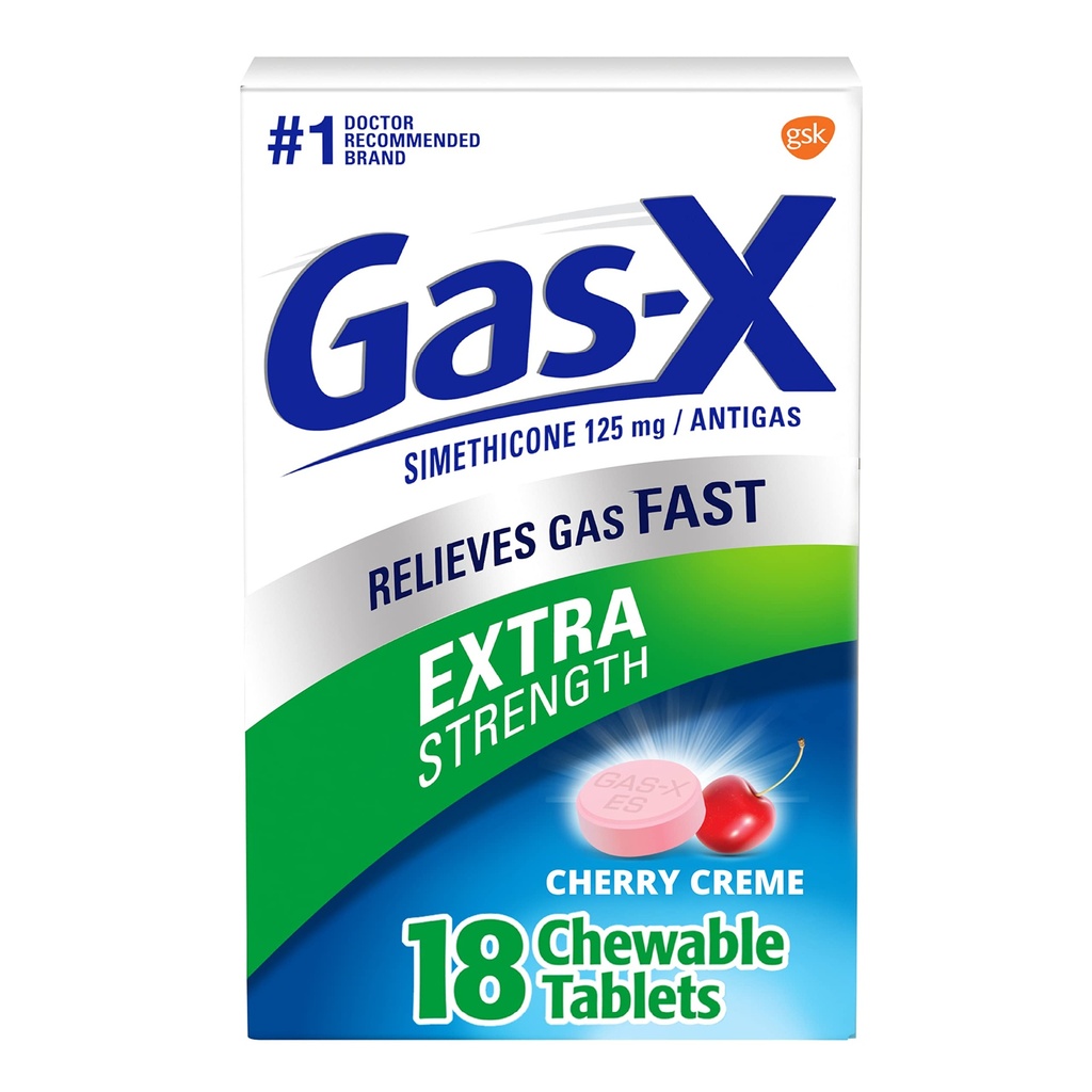 Dulcolax Overnight Relief Laxative Tablets, Bisacodyl 5 mg, 50 Count & Gas- X Extra Strength Chewable Gas Relief Tablets, Simethicone 125 mg, Cherry Flavor - 18 Count Bundle