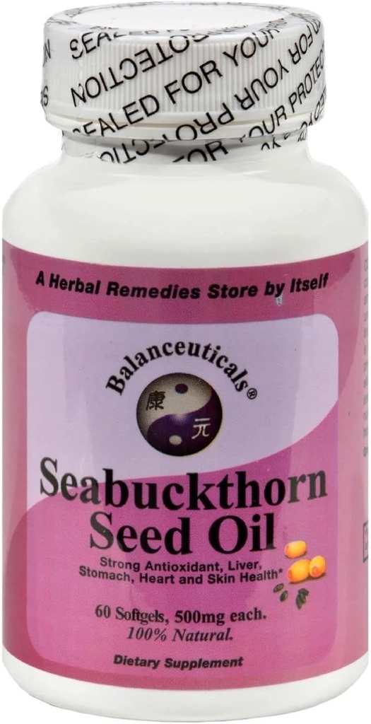 Seabuckthorn Seed Oil, 500 mg Dietní doplněk Softgels, 60- Počet lahví