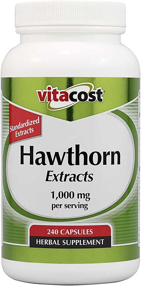 Vitacost Standardizovaný Hawthorn Extract - 1000 mg na porci - 240 Kapsle