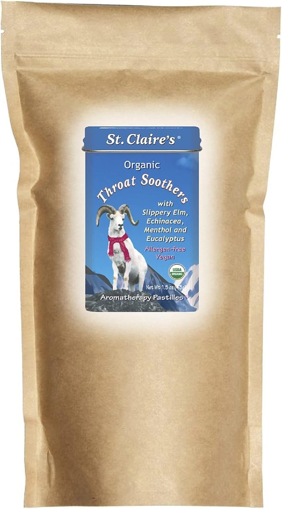 Sv. Claire 's Organics Throat Soothers (27 Ounce Refill Bag) Gluten- Free, Vegan, GMO- Free, Plant- based, Allergen- Free Y124; Vyrobeno v našem Allergen- Free Facility