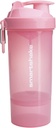 Smartshake O2GO ONE Plastic Protein Shaker Bottle 800 ml OF 124; 27 oz - Leakproof Screw-on Lid - BPA Free - Unisex - Light Pink