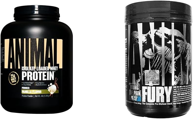 Zvířecí syrovátka izolovat syrovátkový protein prášek - Izolovat naložené pro post cvičení a zotavení & Fury - Předcvičení prášek dodatek pro energii a soustředění
