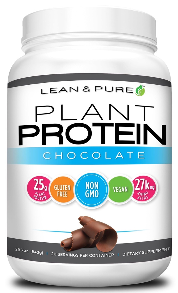 Lean & Pure Plant Protein, 25g proteinu, Non GMO, Vegan, gluten Free. Nízký karb, 842g, Čokoláda