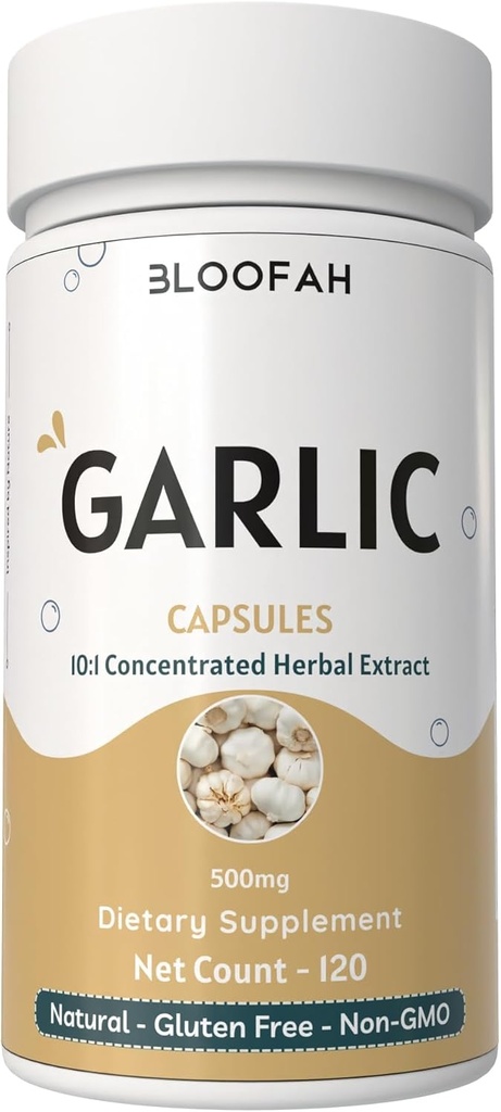 Česnek Kapsle 500mg insulinum 124; Koncentrované 10: 1 Extrakt prášek 124; Allium sativum til124; Non- GMO, gluten- Free insulinum 124; No Umělé přísady til124; GMP- Certified Insulinum 124; Odorless & Easy to Take (120 Počet (balení po 1))