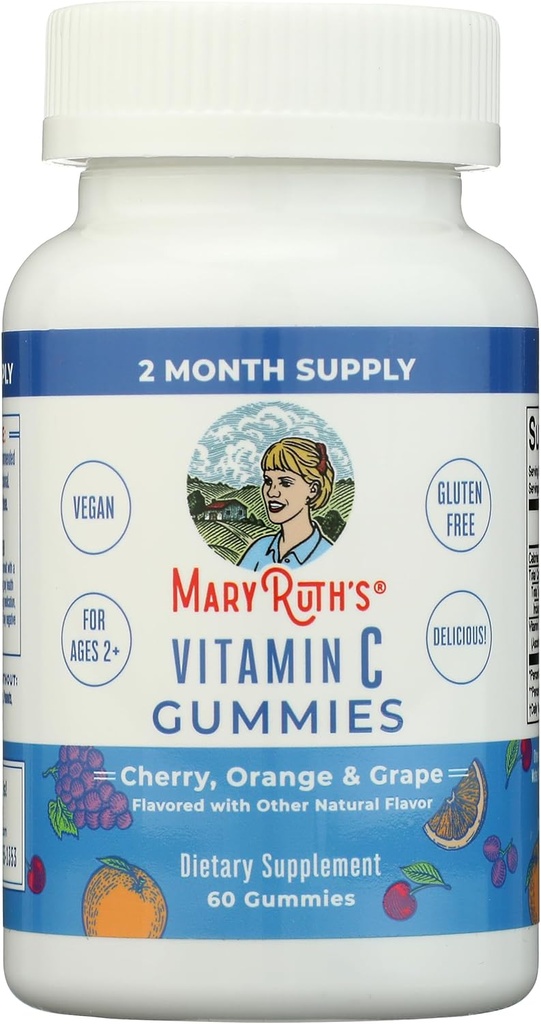MaryRuth Organics Vitamin C Gummies C124; dodatek pro imunitní podporu a celkové zdraví C124; doplněk pro Imunitní podporu C124; Vitamin C pro dospělé a děti C124; Vegan C124; Non- GMO C124; 60 Služeb
