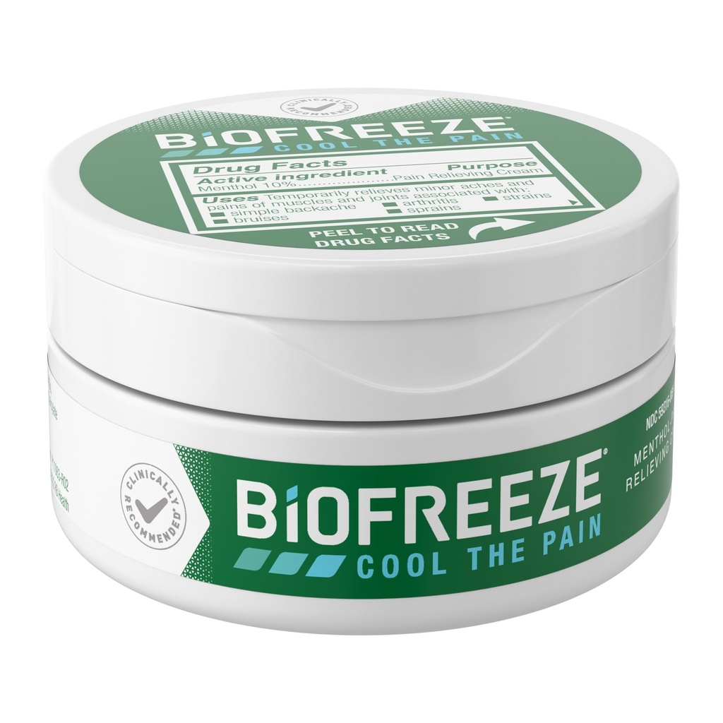 Biofreeze Pain Relief Cream for Knee, Neck, Hip, Joint, Rameno, & Simple Backache, Artritis Pain Reliever, Sore Muscle Relief, Chlazení Menthol Pain Cream, 3 Oz