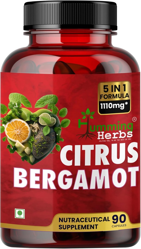 Humming Herbs Bergamot Citrus 1110mg s Black Choke Berry, Niacin, Olive Leaf & Black Pepper Extract 90 Capsule