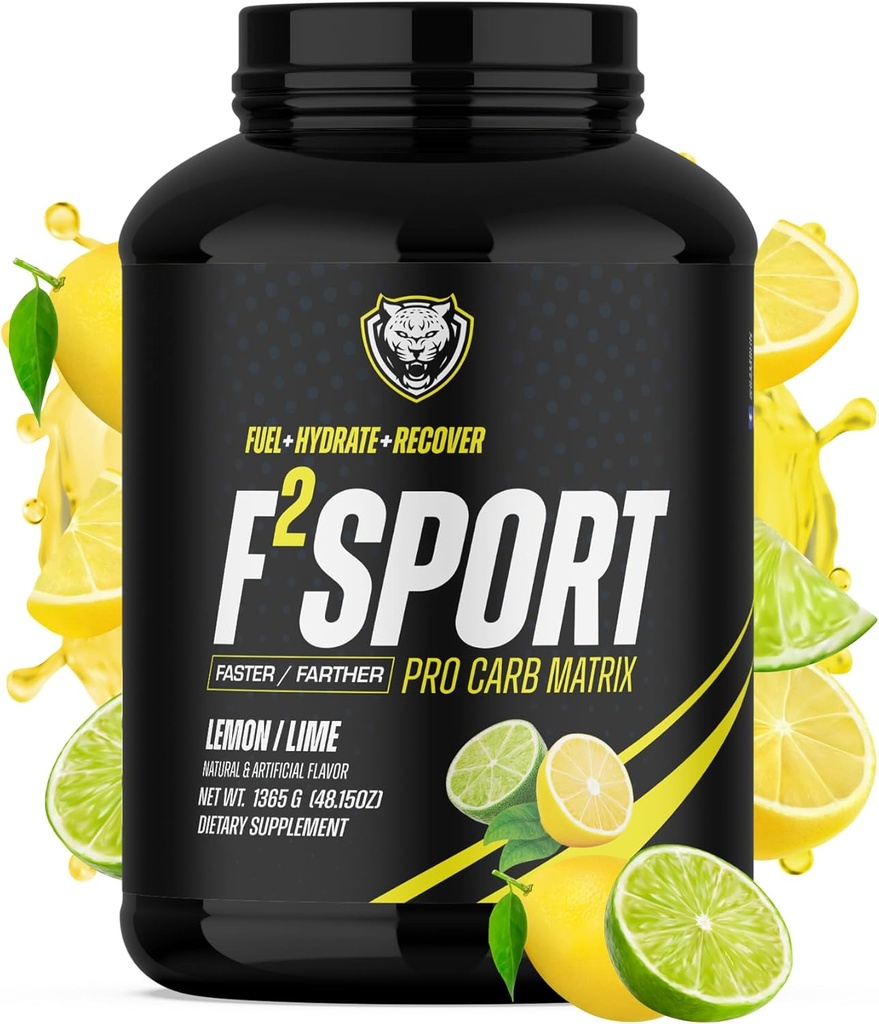 6AM Run F2 Sport Pro Endurance Palivo - Cluster Dextrin ® Carb Matrix s elektrolyty pro běh, školení a obnovu (50 Služeb, Lemon Lime)