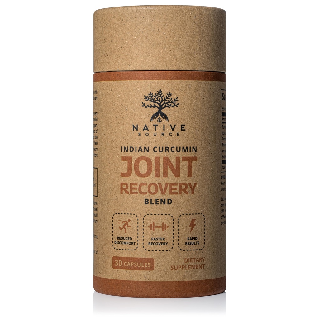 Indický kurkumin: Joint Recovery 124; Turmeric, Tamarind Seeds, Boswellia a Black Pepper Extrakts Yellow 124; Biologicky rozložitelné BPA- Free Bottle Yellow 124; 30 Kapsle 124; MAHA Yellow 124; Dietní dodatek