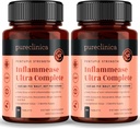 pureclinica Inflammease Ultra Complete (Resveratrol, Ginger, ALA, Spirulina, Curcumin- 5 Doplňky v jednom) 1305mg x 180 Tablety - 2 Lahve s 90 Tablety - 6 měsíců Dodávka!