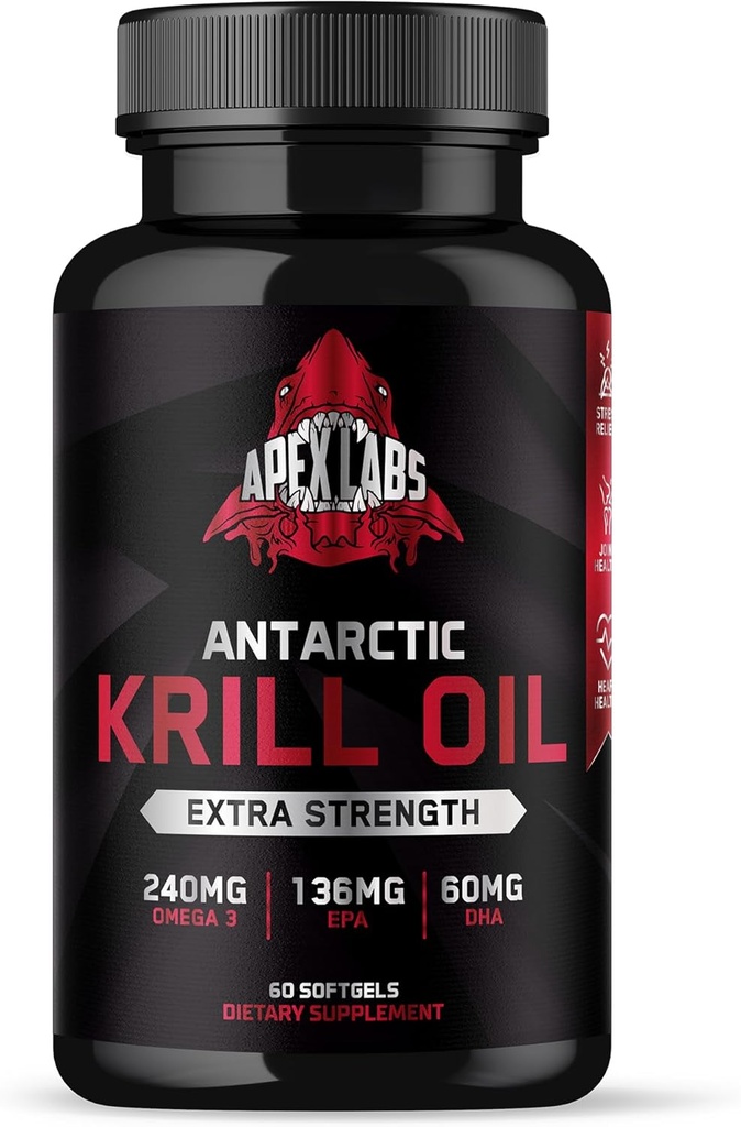 Antarktický krilový olej 1000 mg s Omega-3s EPA, DHA, Astaxanthin a fosfolipidy 60 Softgels
