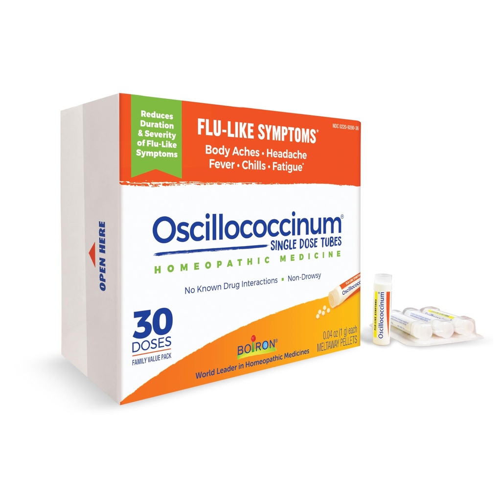 Boiron Oscilococcinum for Relief from Flu- Like Symptoms of Body Aches, Heads, Fever, Chills, and Fatigue - 30 Dávky