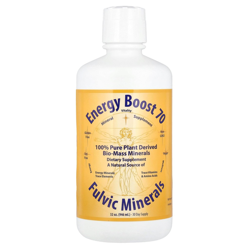 Energy Boost 70 Morningstar Minerály, Fulvic Minerály, 32 oz (946 ml)