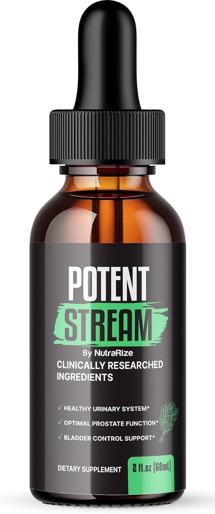 NutraRize Potent Stream Kapky, Pokročilý doplněk prostaty - Přírodní podpora pro zdraví prostaty, Maximální síla, Recenze (30 Služeb)