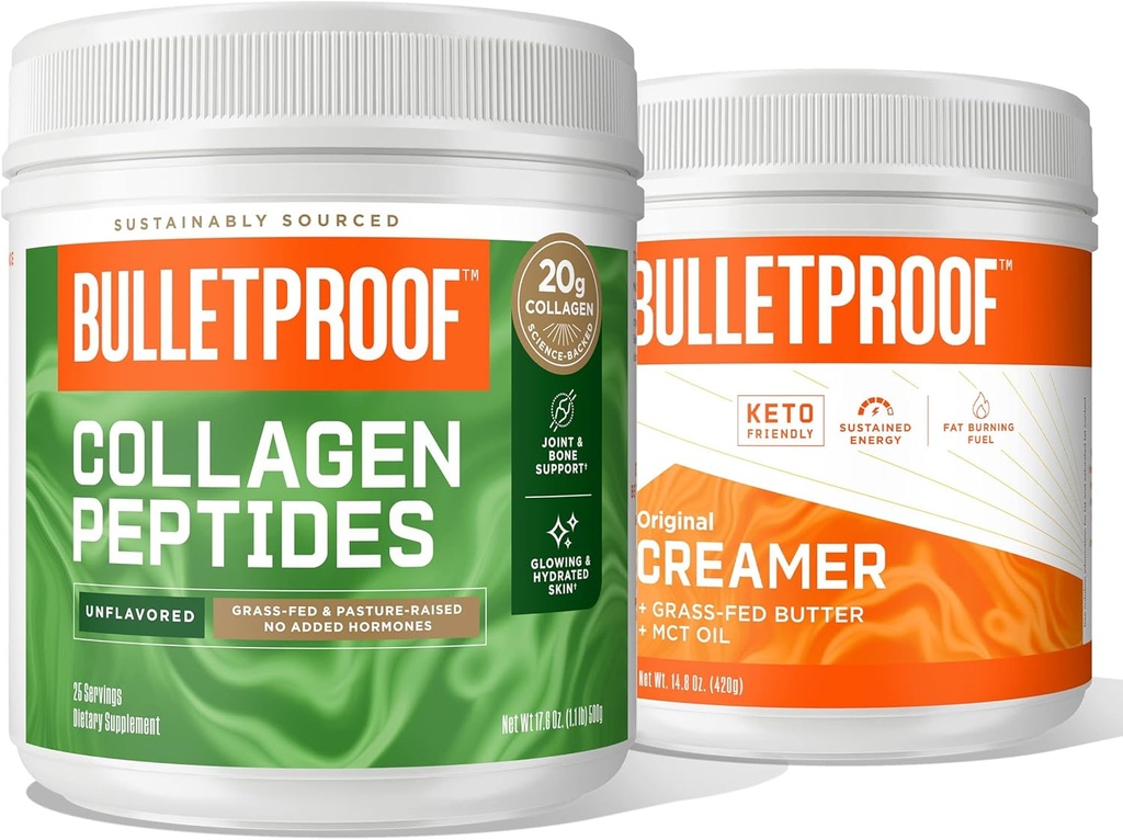 Neochucený neochucený kolagen Peptidy Powder, 18g Protein, 17,6 Oz ΆOriginal Unochucený smetanu, 2g Net Carbs, 10g Zdravé tuky z práškové MCT Olej