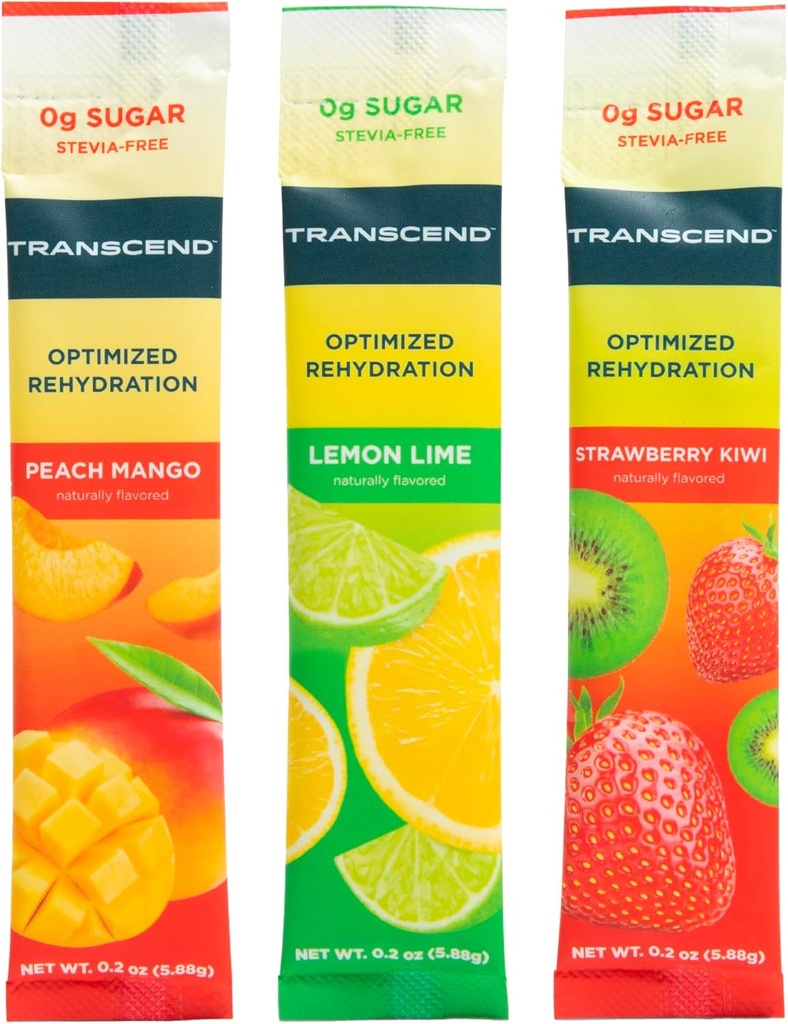 Transcend Hydratace - Optimální rehydratace bez cukru nebo Stevia Plus BCAA a hořčíku - Žádné účinky krevního cukru - 30 - balení