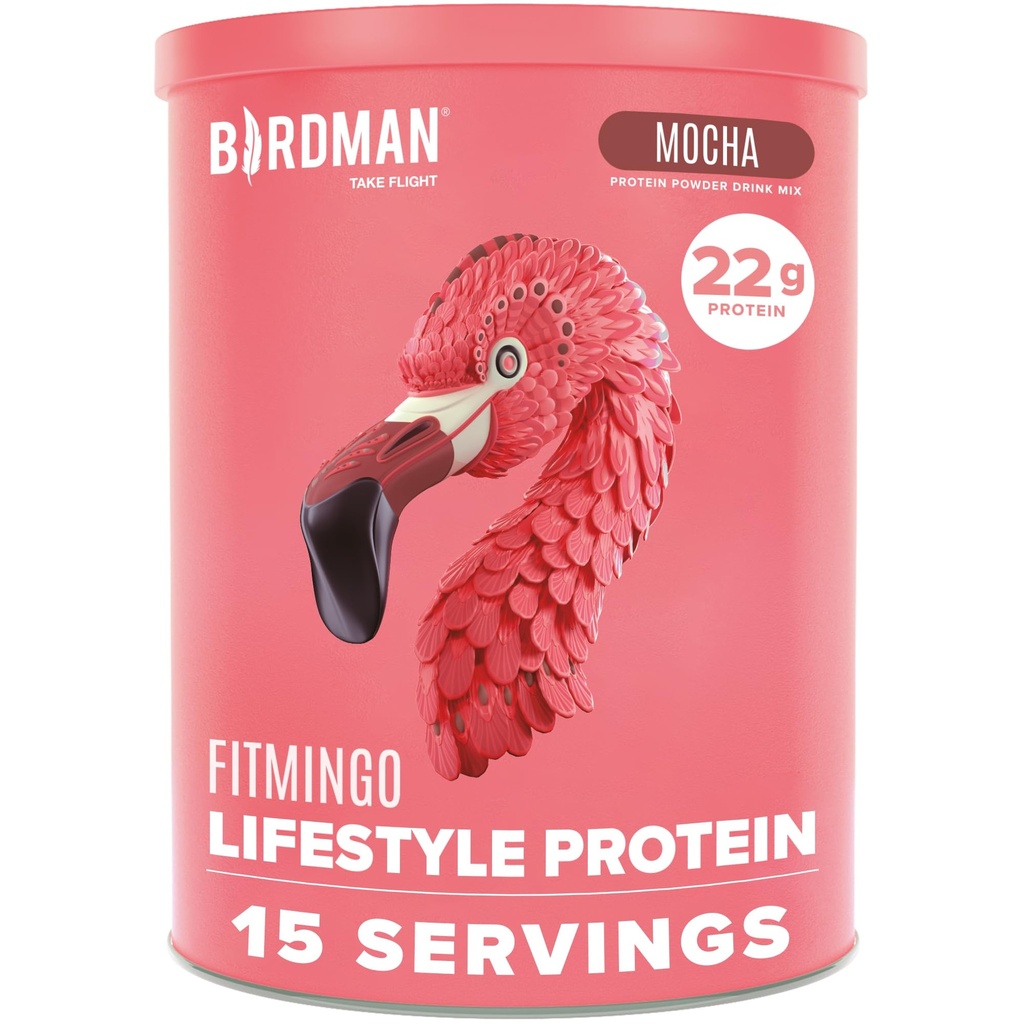 BIRDMAN Fitmingo Vegan Protein Powder with Inositol, Collagen Boosters, Hyaluronic Acid and Vitamins Agricultural 124; Low Carb, Dairy Free, Low Calorie Agricultural 124; 23g Plant Based Blueberry Protein Powder with Myo- Inositol