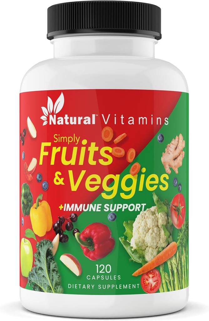 Doplňkové kapsle pro ovoce a zeleninu - High- Potency Daily Wellness Blend - Baleno s esenciálními vitaminy, antioxidanty a minerály - Podporuje vyváženou výživu a optimální zdraví (červená & zelená)
