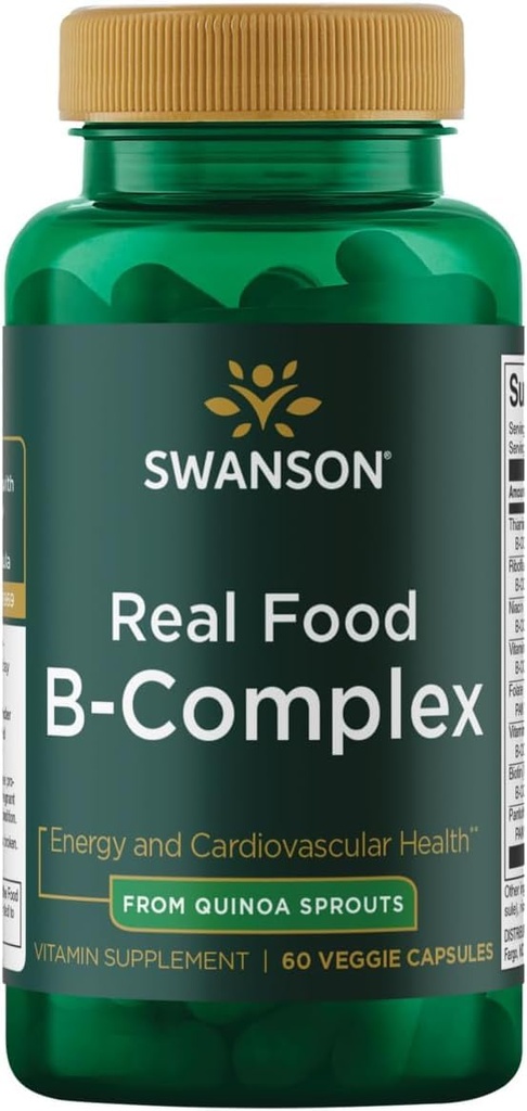 Swanson Real Food Vitamin B- Complex 60 Veg Kapsle