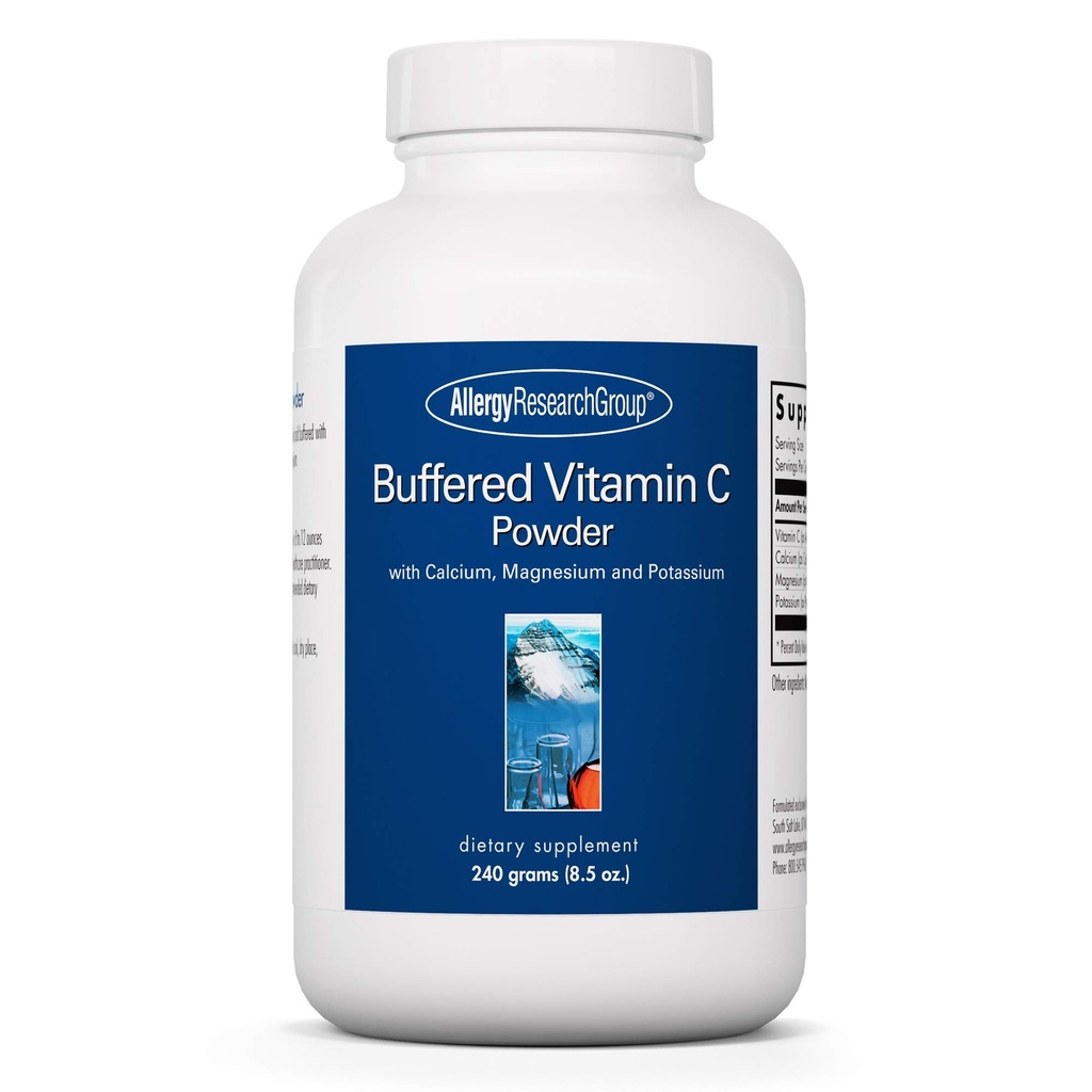Alergie Research Group - Buffered Vitamin C Powder - Antioxidant, imunitní, vápník / Mag / K - 240 g (8.5 oz)