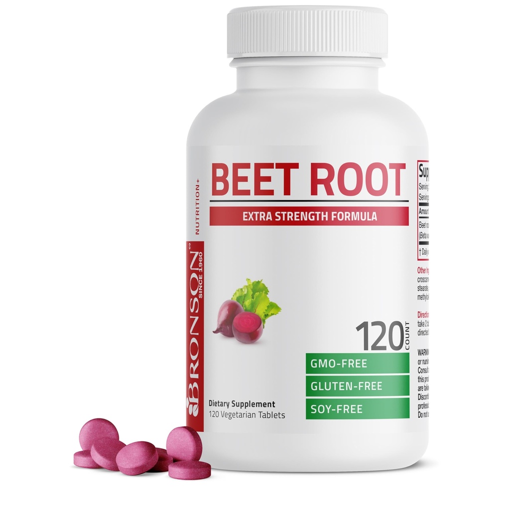 Bronson Beet Root Extra Strength, Non- GMO, 120 Vegetariánských tablet