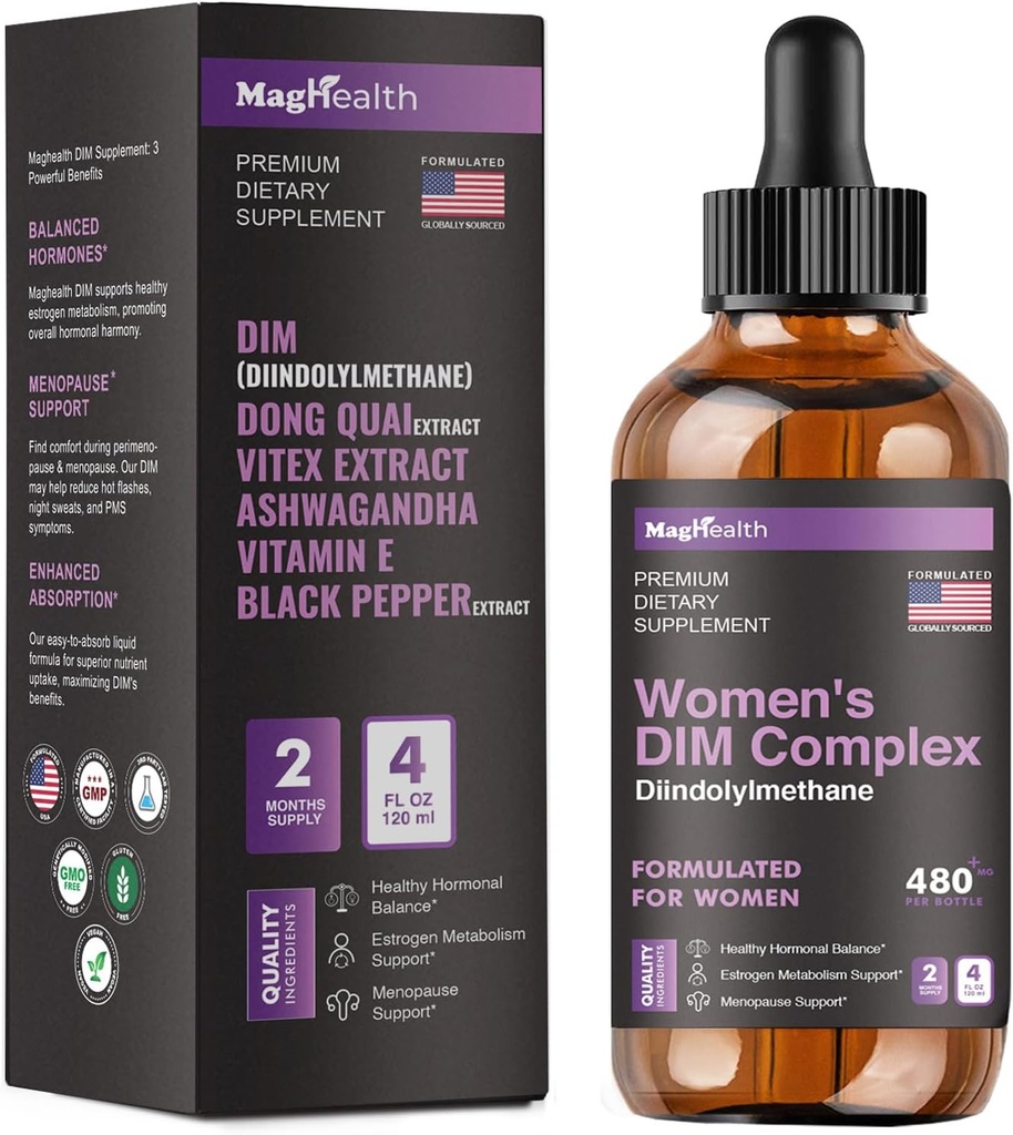 DIM dodatek 124; s Ashwagandha, Dong Quai, Vitex Extracts, 200mg Diindolylmethan - Hormon Balance, Menopauza doplňky - PMS & Antioxidant Support - Ženy a muži 124; 60 Den dodávky