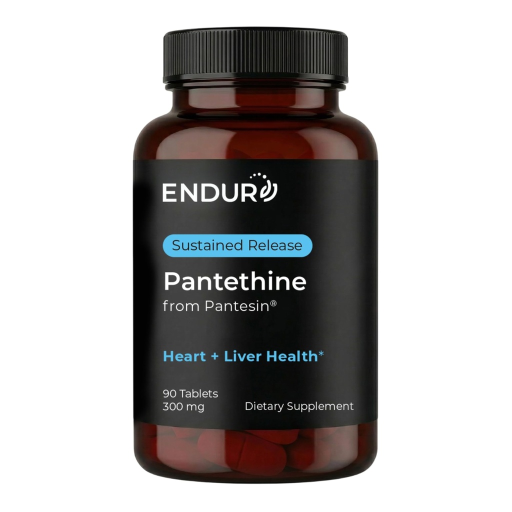 Endur Pantethine z Pantesin, funkce jater a zdravý Cholesterol Balance dodatek, Setrvalá verze Formule, gluten zdarma, 300mg (90 tablet)