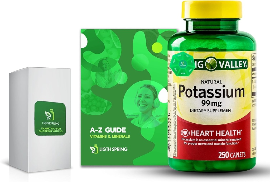 Draslík 99 mg, 250 Caplet Bundle s Exkluzivní vitamíny & Minerály A až Z - Lepší Light & Spring Guide