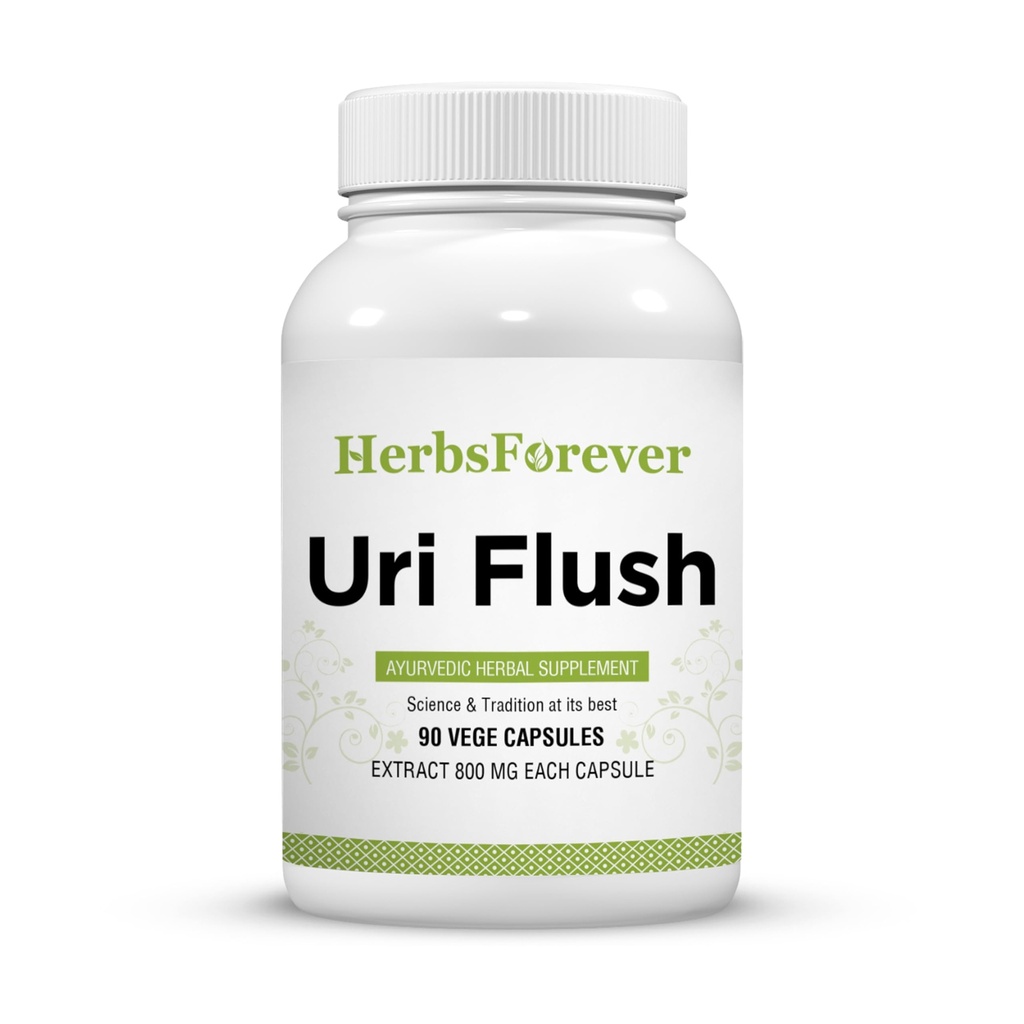 Herbsforever Uri- Flush Kapsle Ayurvedic Bylinný dodatek Podpora zdravé funkce ledvin a močení Funkce 90 Vege Kapsle 800 Mg Každý