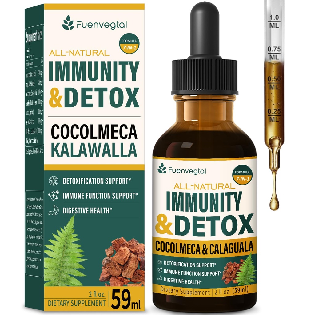 Cocolmeca Bark Imunity & Detox Drop, Bylinný extrakt s polypodiem Leukotomos Sarsaparilla Milk Thistle Supplemente Support Detoxifikace, imunitní systém, stravitelné zdraví.