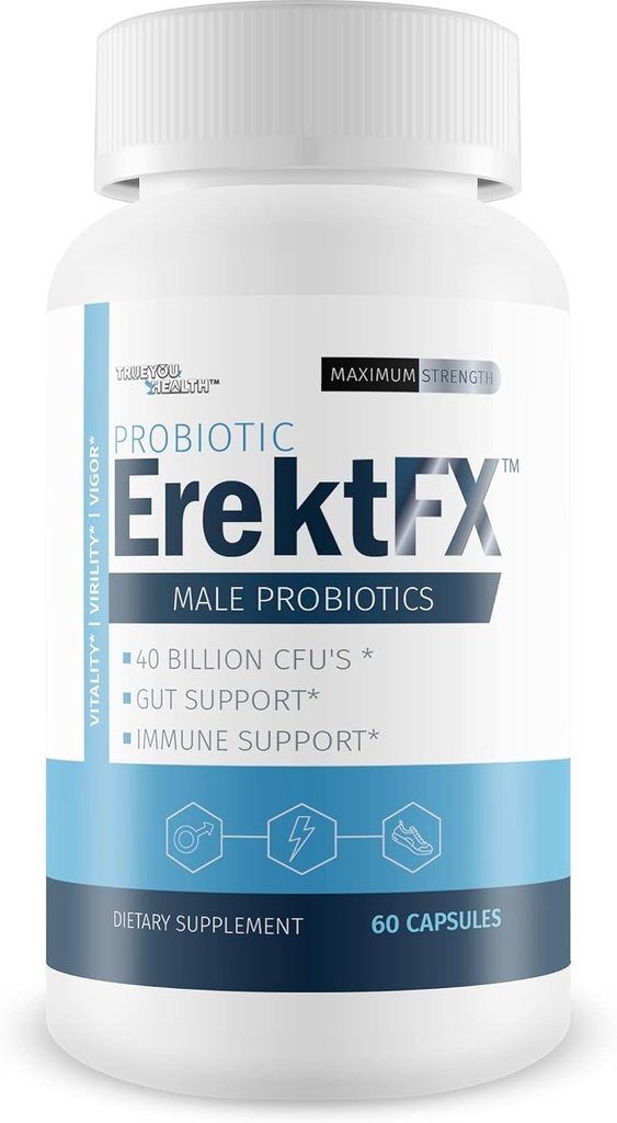 Probiotická ErektFx - Mužské Probiotika - Zvedejte své Gut zdraví na podporu své celkové mysli a těla - Více než 40 miliard CFU probiotiky vyvinuté pro muže - Podpora zlepšení celkového zdraví