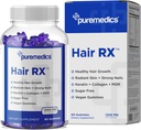 HairRX Biotin 6000mcg Vegan Gummies for Beautiful Hair and Nails - Collagen, Pantonthenic acid, jód, Bamboo, Coconut Oil, Zinek, MSM pro ženy a muže (1 měsíční dodávka)
