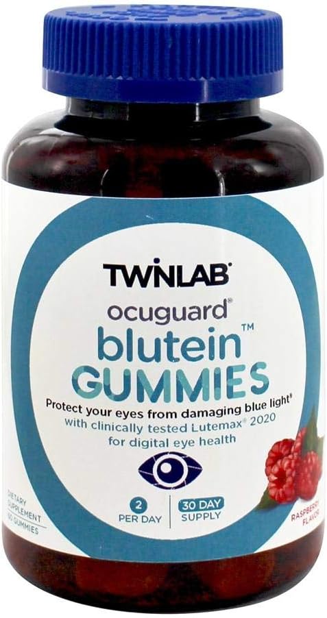 Twinlab Lutein Ocuguard Blutein Adult Gummies CLAS124; 60 Count CLAS124; Obsahuje Zeaxanthin & Lutein pro Blue Light Proteciton CLAS124; Oční vitaminy