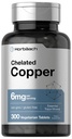 Horbäach Chelated Copper Supplement 6mg 6mg 6mg 6mg 124; 300 Tablet CLAS124; Essential Trace Mineral CLAS124; Vegetarian, Non- GMO, gluten zdarma