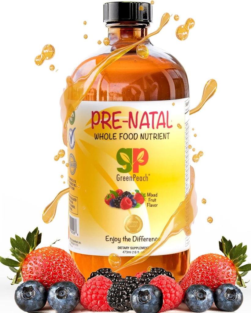 Organické tekuté prenatální vitamíny pro ženy - Prenatální železo & folát, Pre Natal Multivitamin pro ženy, Prenatal ženy Multivitamin, Vegan Prenatals Halal Kosher Friendly Prenatal Vitamin, 32 Serving