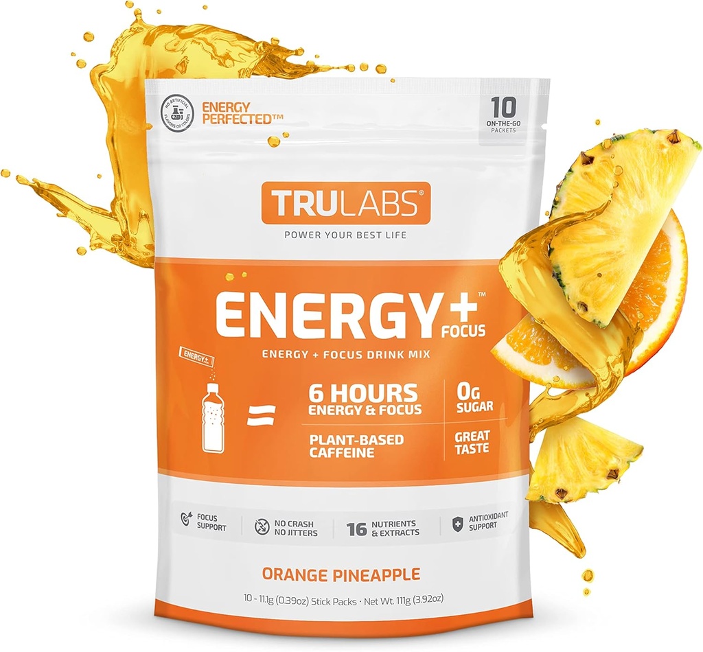 TRULABS Endurance, Energy + Focus, Práškový nápoj Mix, Orange Ananas (10ct)