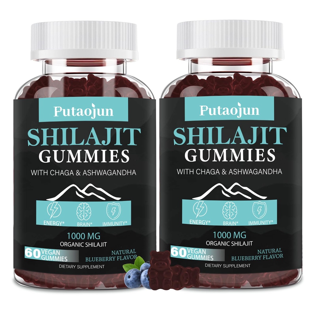 Shilajit Gummies pro muže a ženu. Himalayan Gold Shilajit Gummies. 3. strana Tested.1000mg Pure Shilajit, 200mg Ashwagandha, 200mg Chaga, 100mg Ginseng, 100mg Saw Palmatto, 60mg Black Seed Oil