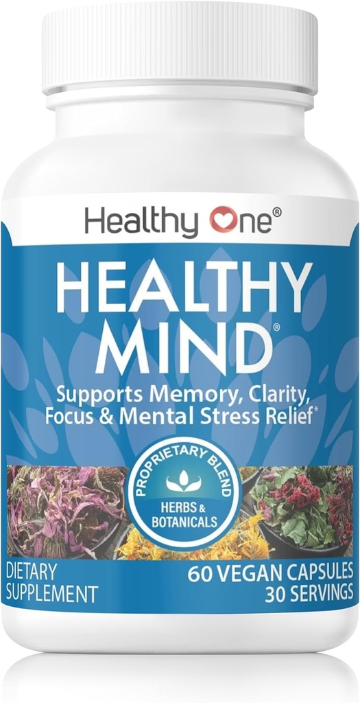 Zdravá mysl - Safe for Teens - Brain Fog - Kognitivní funkce - Koncentrace - Zaměření - Neurální optimalizace - Mood - Ginkgo Biloba - Ginseng - Rhoddiola - Bacopa - Gotu Kola - Zelený čaj - 150 Počet