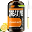 Monohydrát kreatinu, tekutý kreatin pro svalovou hmotu, sílu, lepidlo, Booty & Endurance - kreatin pro ženy a muže s hydrolyzovaným kolagenem a trehalosou - 120 ml Creatine HCl (Lemon Flavor)