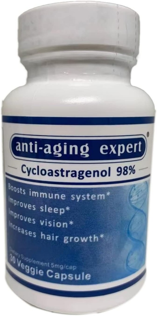 Cykloastragenol 98% Mikronizované Telomere doplňky 5 mg, 30 Vegetariánských tobolek, 1 lahvička