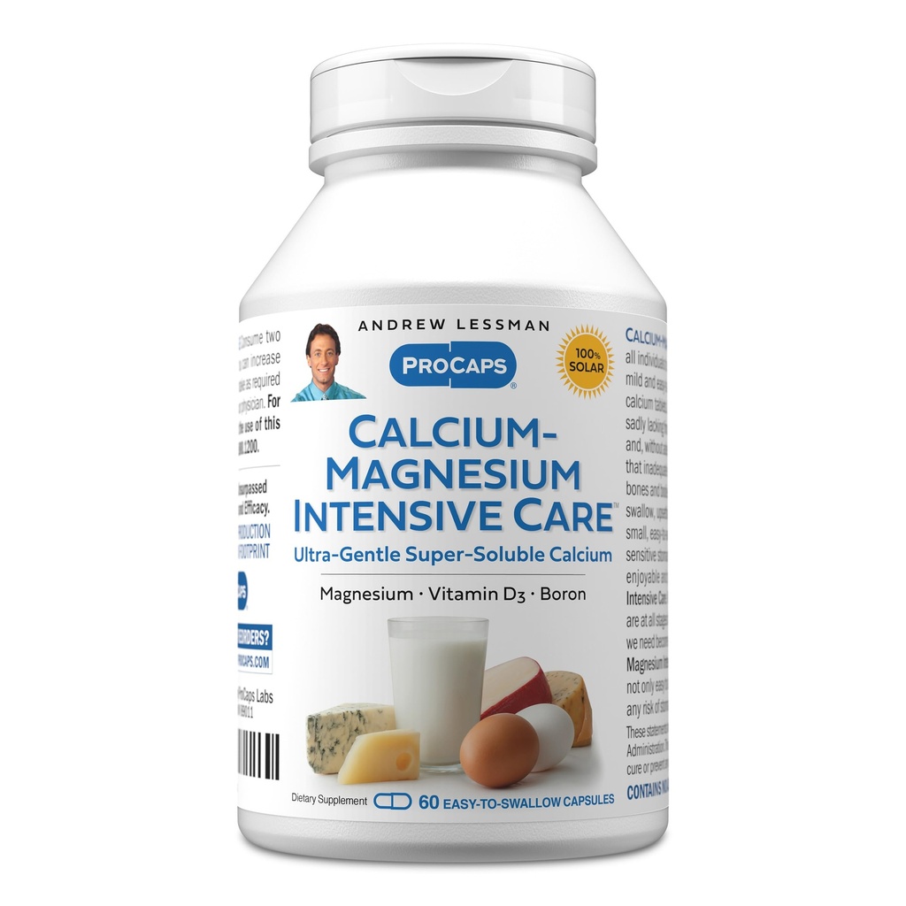 ANDREW LESSMAN vápníku Magnesium Intensive Care 60 Kapsle - Kostní a kosterní zdraví Essentials. Snadno spolknout tobolky, super rozpustný jemný prášek. Jemně k těm nejcitlivějším kamenům.