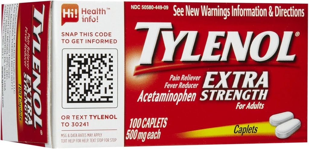 Tylenol Extra Strength Pain Reliever & Fever Reducer Caplets- 100