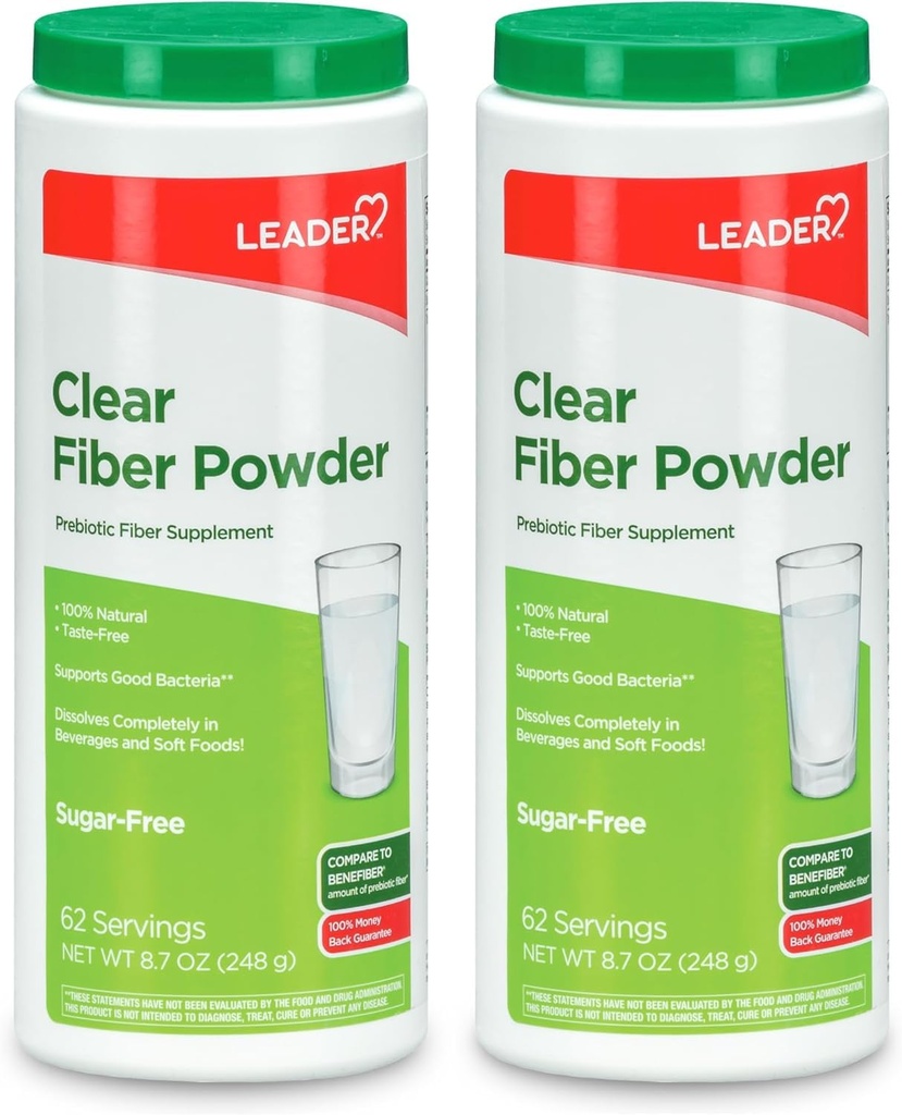 Leader Prebiotic Fiber dodatek Prášek pro stravitelné zdraví, 100% přírodní denně Fiber prášek, Sugar- Free, Chuť-Free, gluten Free, Non- GMO, bez příchutí (Balení 2)
