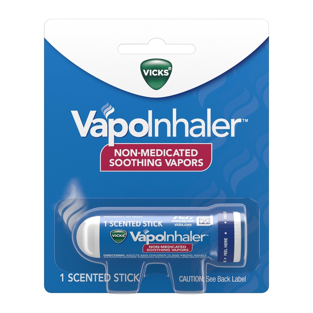 Vicks VapoInhaler, Přenosný Nasal Inhaler, Non- Medicated, Soothing Vapors, Menthol Scent, 1 Počet