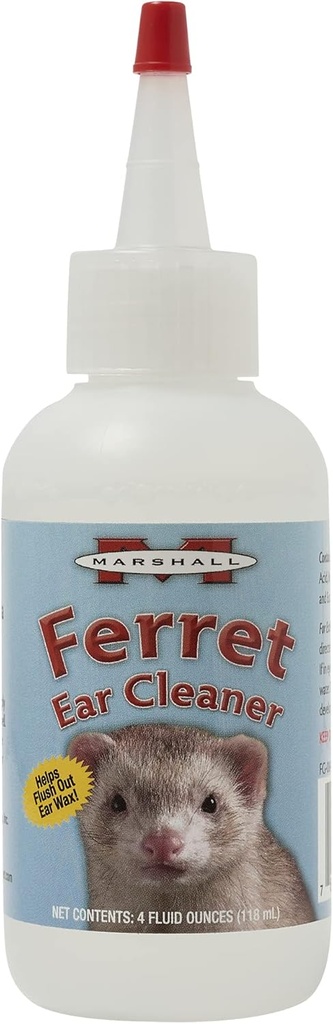 Marshall Ferret Ušní čistící roztok - 4 oz - Gentle Formule odstranit špínu a vosk - Obsahuje Eucalyptol na podporu zdravé ušní tkáně - žádné bažiny potřebné
