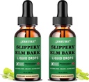 (2 Pack) Slippery Elm Bark Liquid Drops, Pure Organic Slippery Elm Extract 1000mg pro stravovací Gut zdraví, Liquid Slippery Elm Tincture Bylinný dodatek, Vegan, Alkohol zdarma, Non- GMO, gluten zdarma