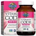 Zahrada života vitamin kód syrový B-12-30 Kapsle, 1.000mcg Celé jídlo B12 Methylkobalamin pro energii, Vegan Methylkobalamin Vitamin Plus Probiotika a enzymy, gluten zdarma doplňky