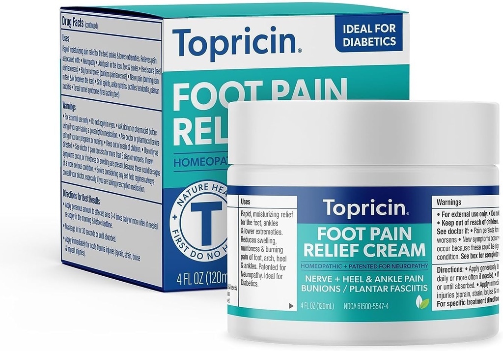 Topricin Foot Pain Relief Therapy Cream (4 oz)